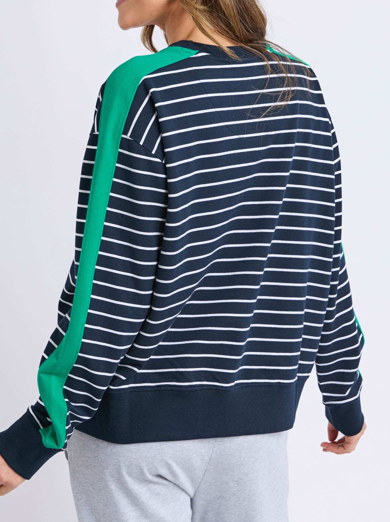 ELM STRIPE SLOANE CREW (Navy White Stripe)