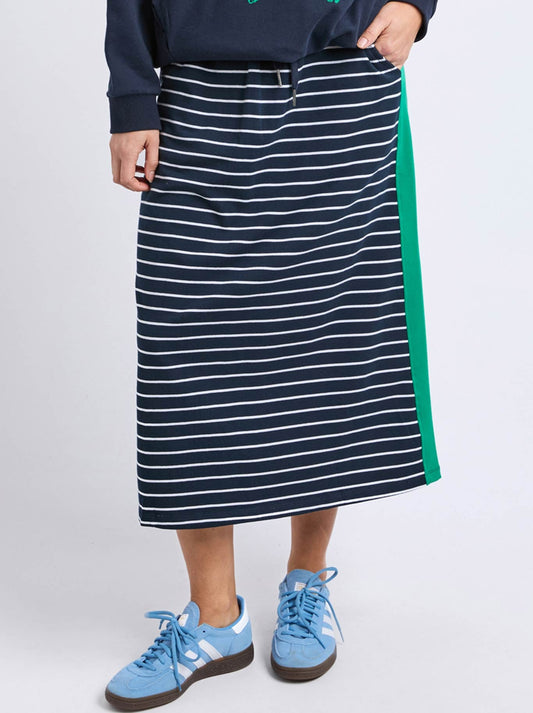 Elm Stripe Sloane Skirt (Navy White Stripe)