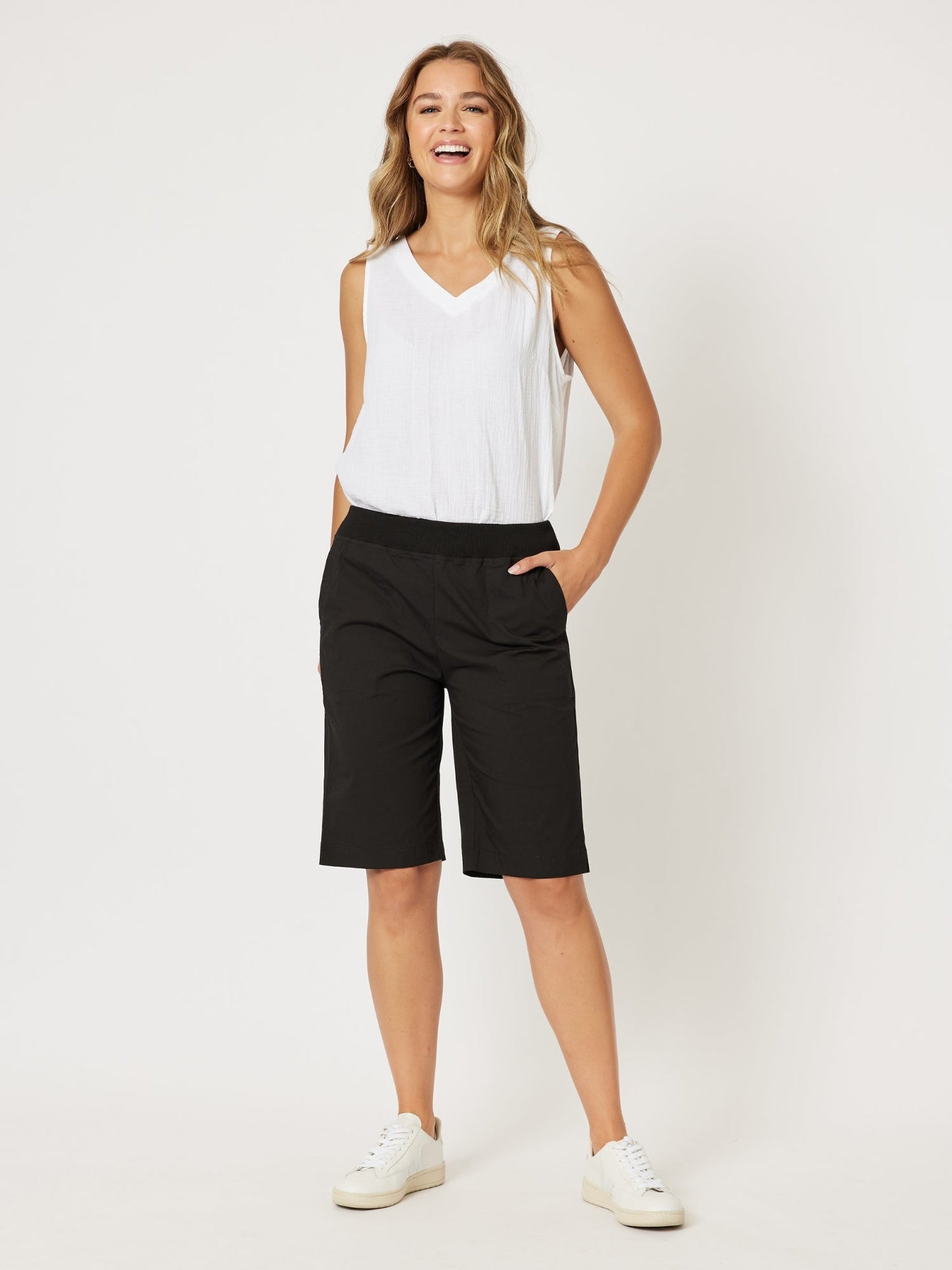 Threadz Santorini Cotton Pull On Short (Black)