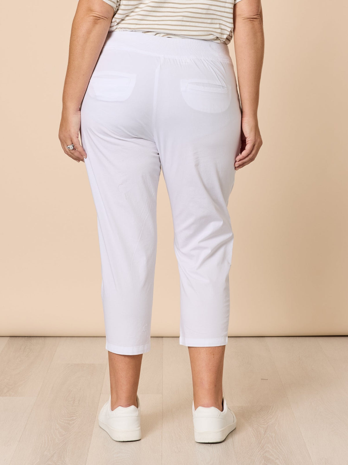 Threadz Santorini Cotton Capri Pant (White)