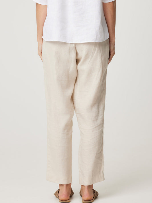 ENNI LINEN STRAIGHT LEG PANT (Navy)