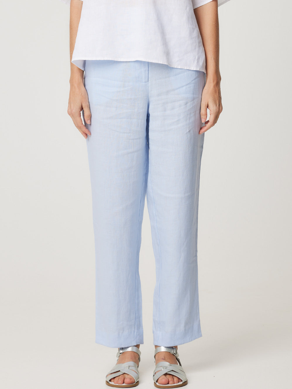 ENNI LINEN STRAIGHT LEG PANT (Navy)
