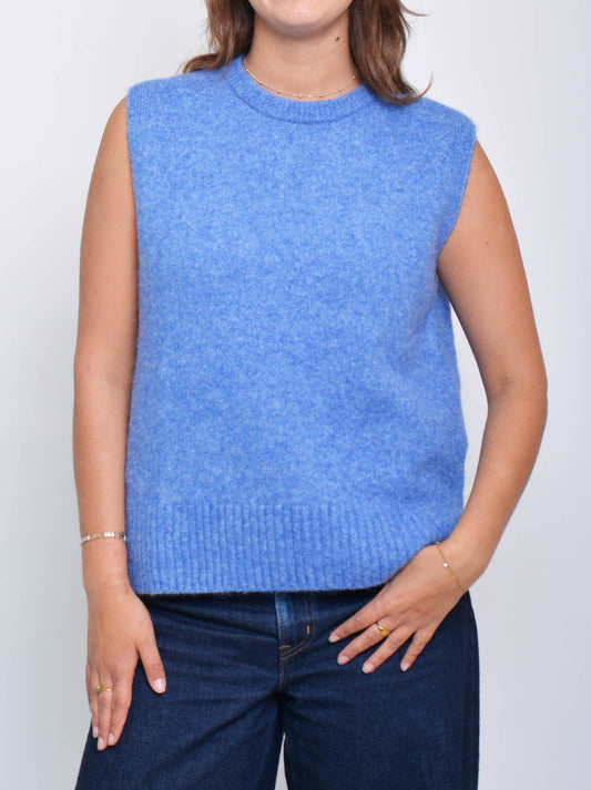 Image of Coats & Jackets. Product name - Enni Alpaca Vest in Blue colour by brand - Enni