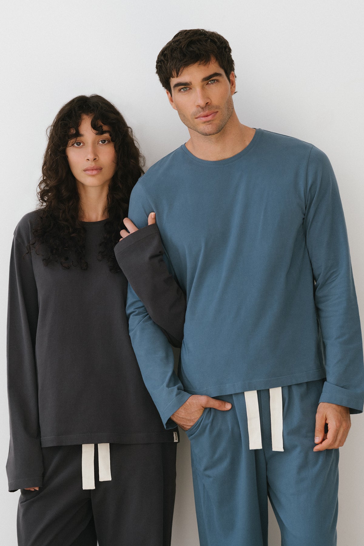 Image of Sleepwear & Loungewear. Product name - Cosy Long Sleeve Top Noon in Noon colour by brand - NUNE