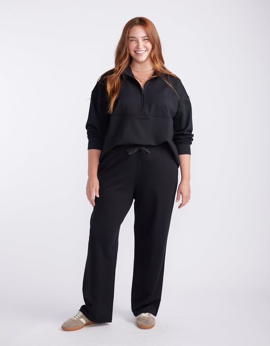 White & Co. Escape Super Soft Half Zip Top (Black)