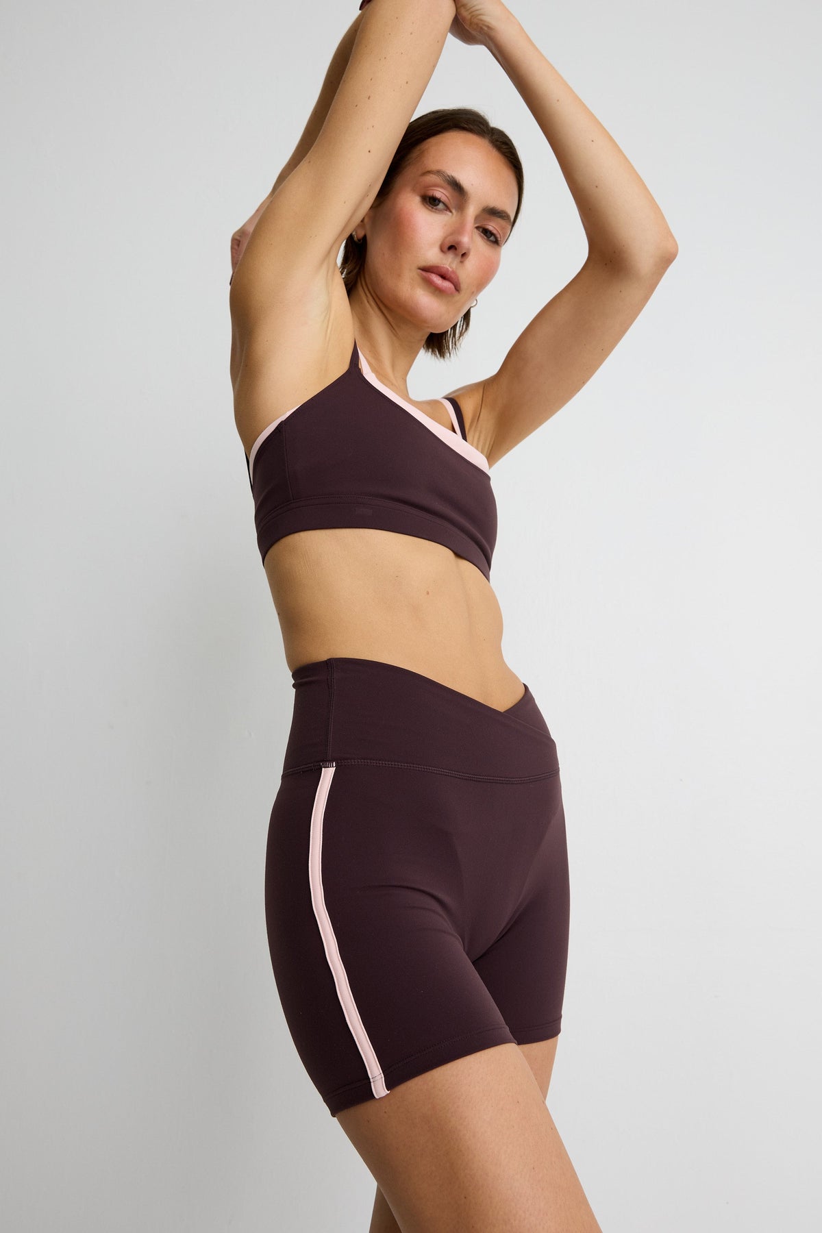 NEW ALLFENIX CloudCore Contrast 5" V-Waist Bike Short Double /Rose Quartz (Espresso)