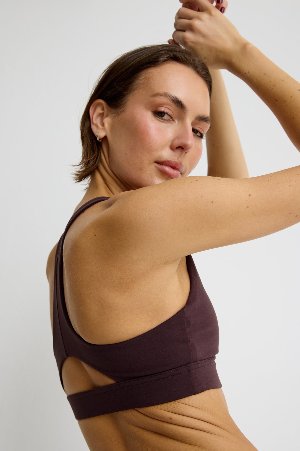 NEW ALLFENIX CloudCore High Neck Racer Sports Bra (Espresso)