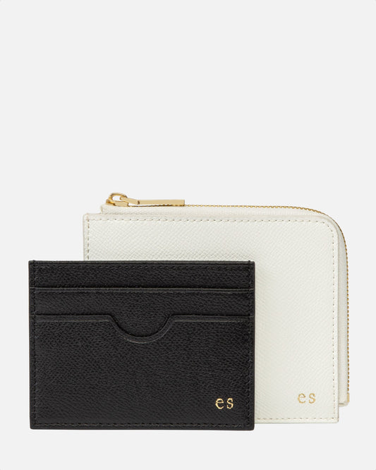 Image of Wallets & Money Clips. Productname: The Daily Edited Essentials Zip Wallet Pure White with Black in Black colour by brand - The Daily Edited