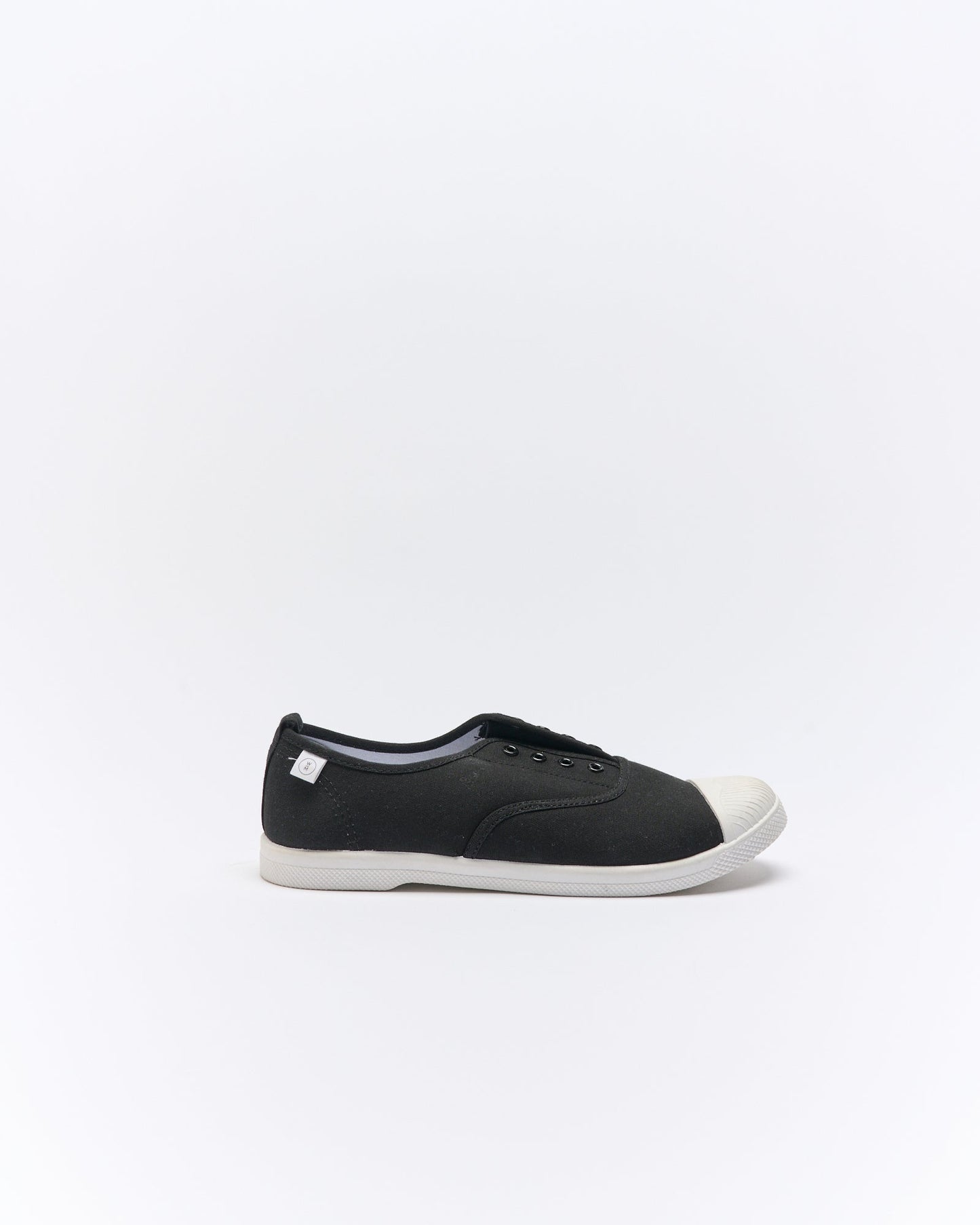 Image of Shoes. Productname: Walnut Melbourne Euro Canvas Plimsole in Black colour by brand - Walnut Melbourne