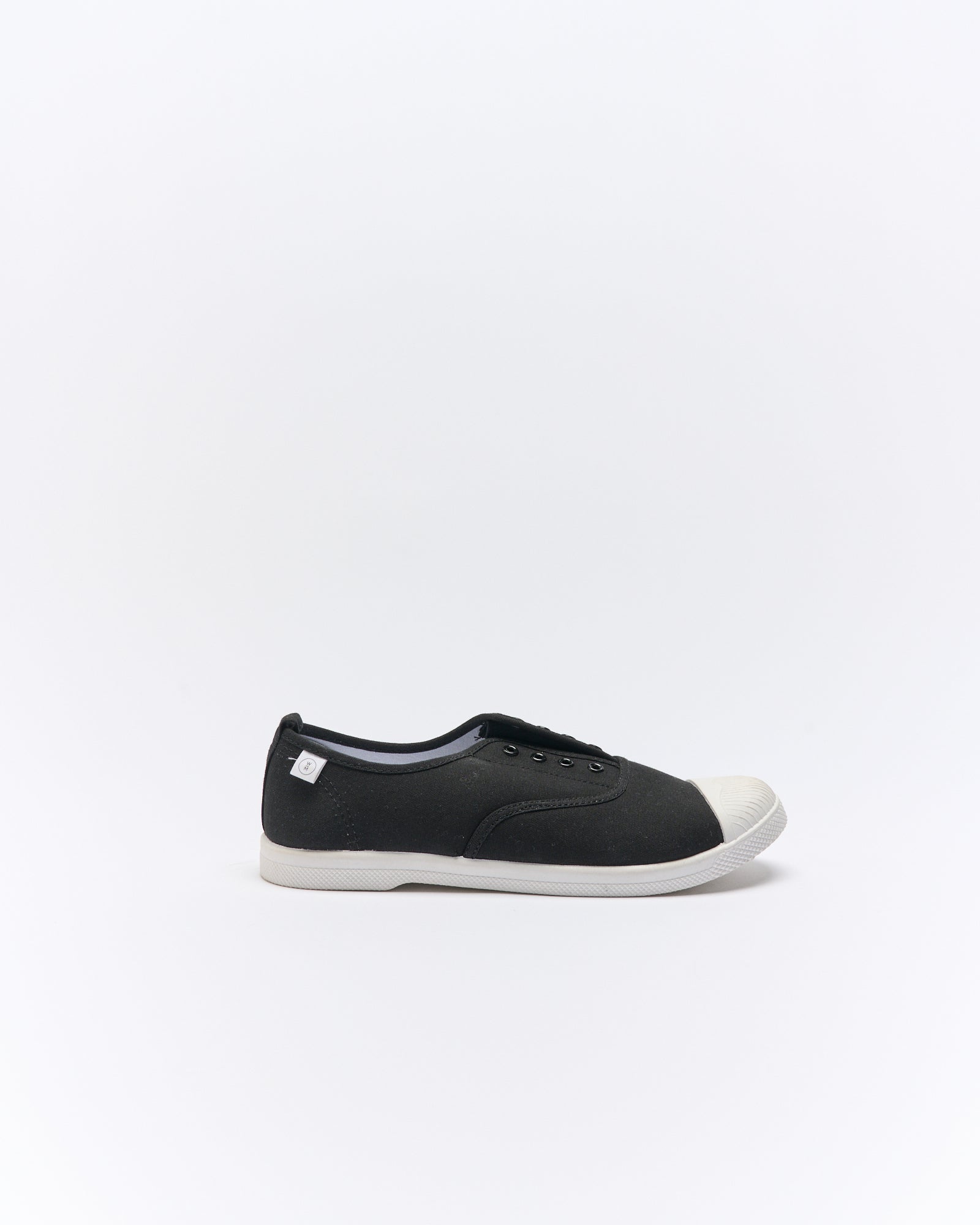 Image of Shoes. Productname: Walnut Melbourne Euro Canvas Plimsole in Black colour by brand - Walnut Melbourne
