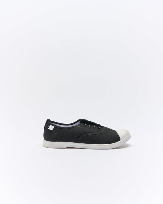 Image of Shoes. Productname: Walnut Melbourne Euro Canvas Plimsole in Black colour by brand - Walnut Melbourne