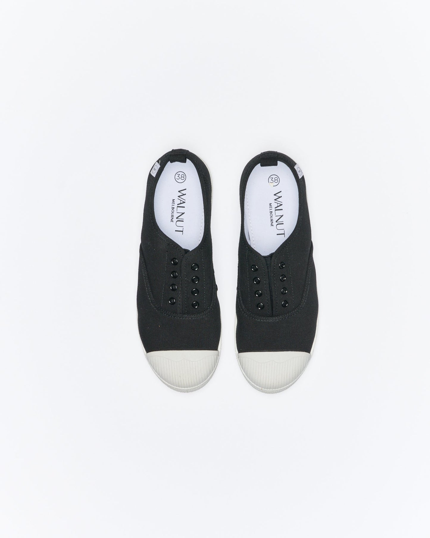Walnut Melbourne Euro Canvas Plimsole (Black)