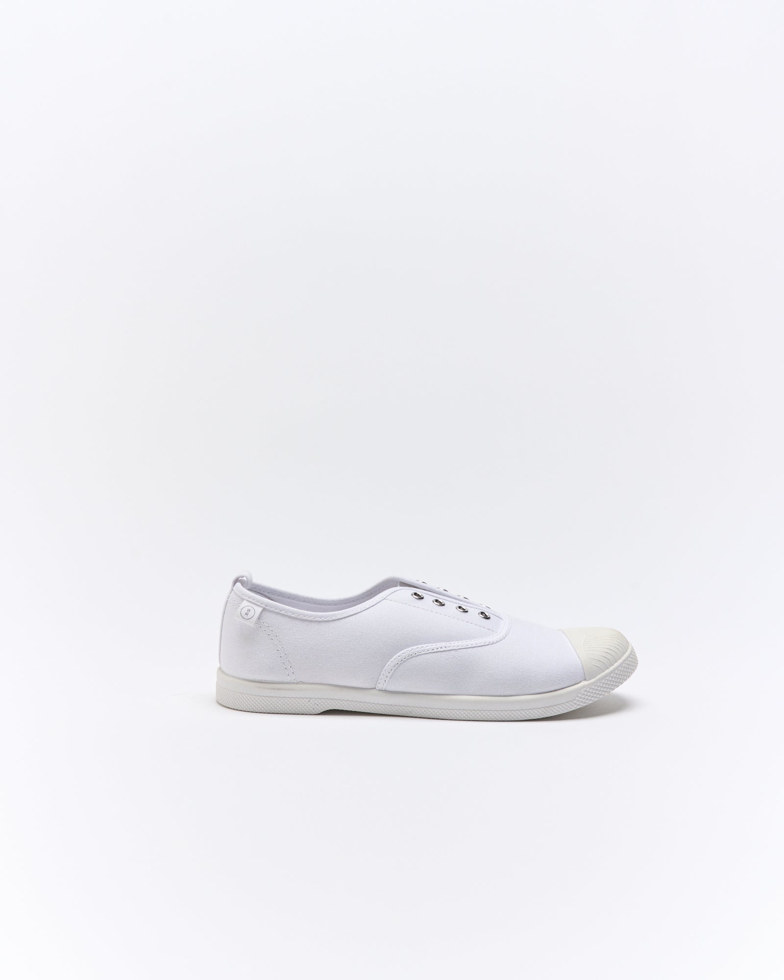 Image of Shoes. Productname: Walnut Melbourne Euro Canvas Plimsole in White colour by brand - Walnut Melbourne