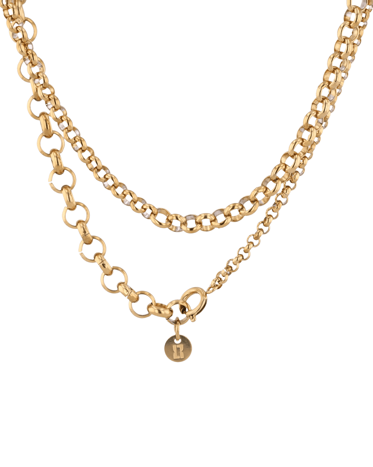 Image of Necklaces. Product name - Echo Lariat Gold Chain Necklace in colour by brand - LAVANA
