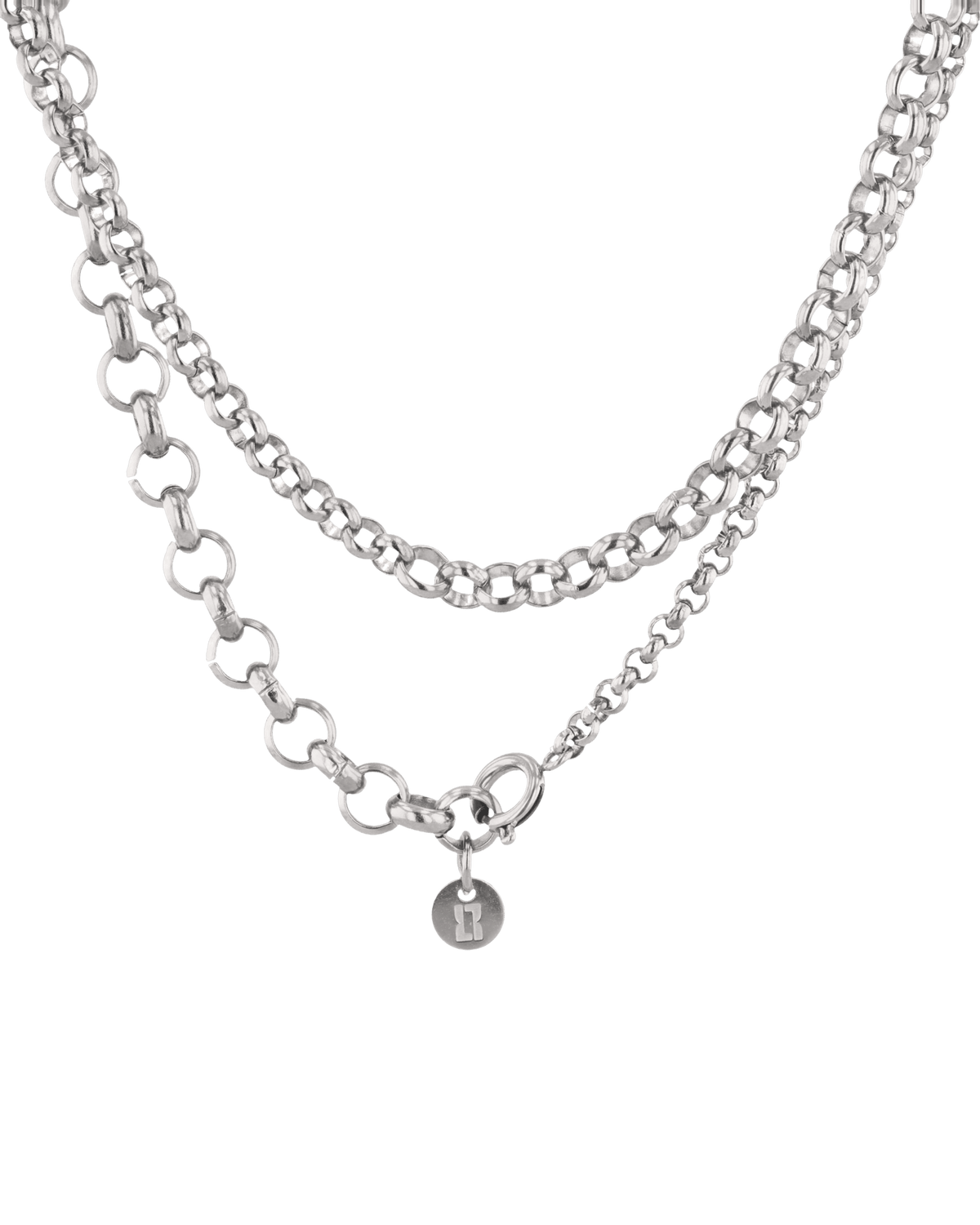 Image of Necklaces. Product name - Echo Lariat Silver Chain Necklace in colour by brand - LAVANA