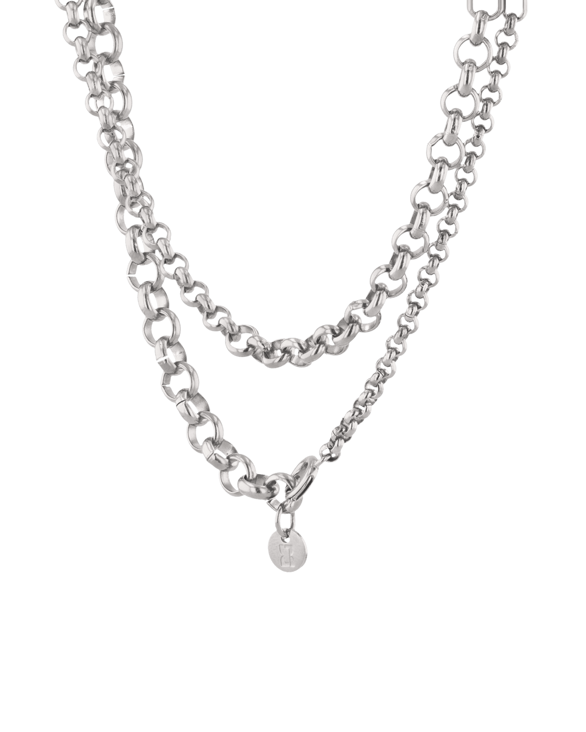 LAVANA Echo Lariat Silver Chain Necklace