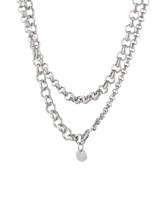 LAVANA Echo Lariat Silver Chain Necklace