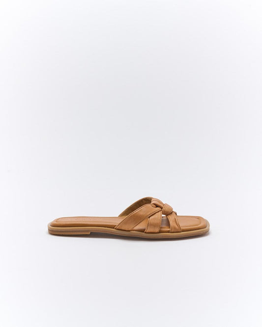 Image of Slippers. Productname: Walnut Melbourne Eden Leather Slide in Coconut Tan colour by brand - Walnut Melbourne
