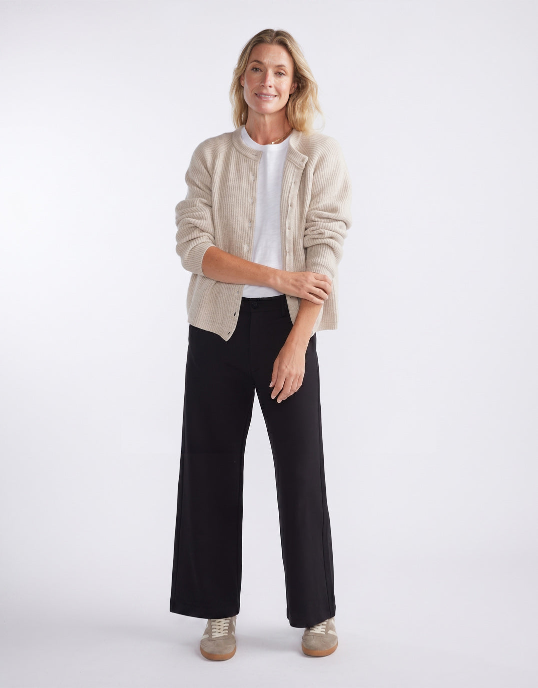 White & Co. Effortless Ponte Pant (Black/Black)