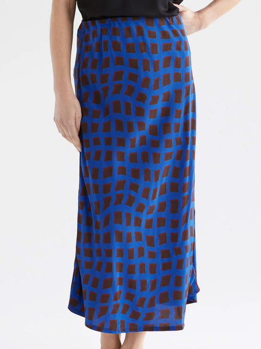Image of a model wearing Skirts. Productname: ELK IDEN SKIRT in Blue Wave colour by brand - Elk