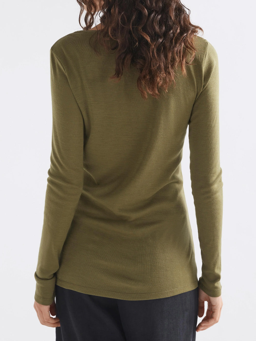 ELK MERINO LONG SLEEVE TOP (Olive)