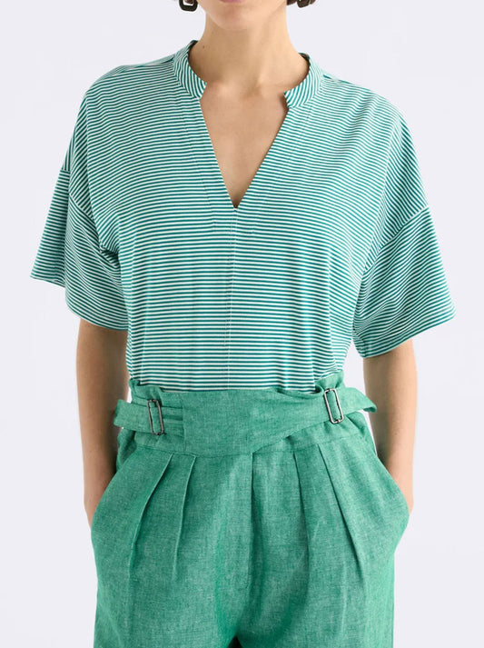 Image of Shirts. Productname: ELK EVVE T SHIRT in Bright Teal/White colour by brand - Elk