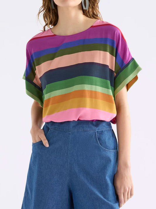 Image of a model wearing Tops. Productname: ELK LYSBRO TOP in Lysbro Print colour by brand - Elk