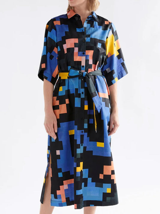 Image of Dresses. Productname: ELK GRAND SHIRT DRESS in Lucent Print colour by brand - Elk