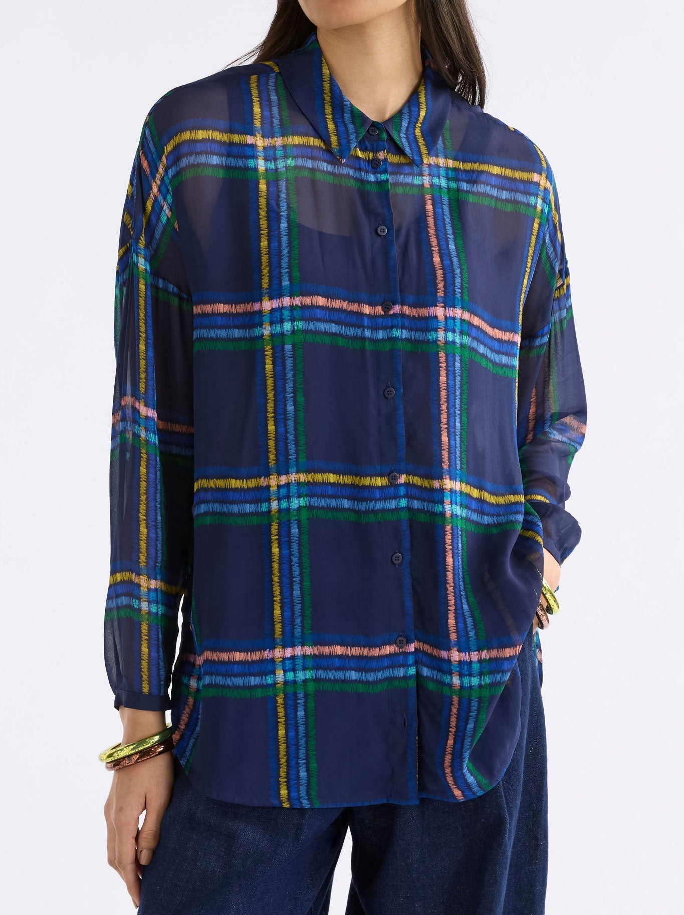 Image of Shirts. Productname: ELK EIR SHEER SHIRT in Elba Check colour by brand - Elk
