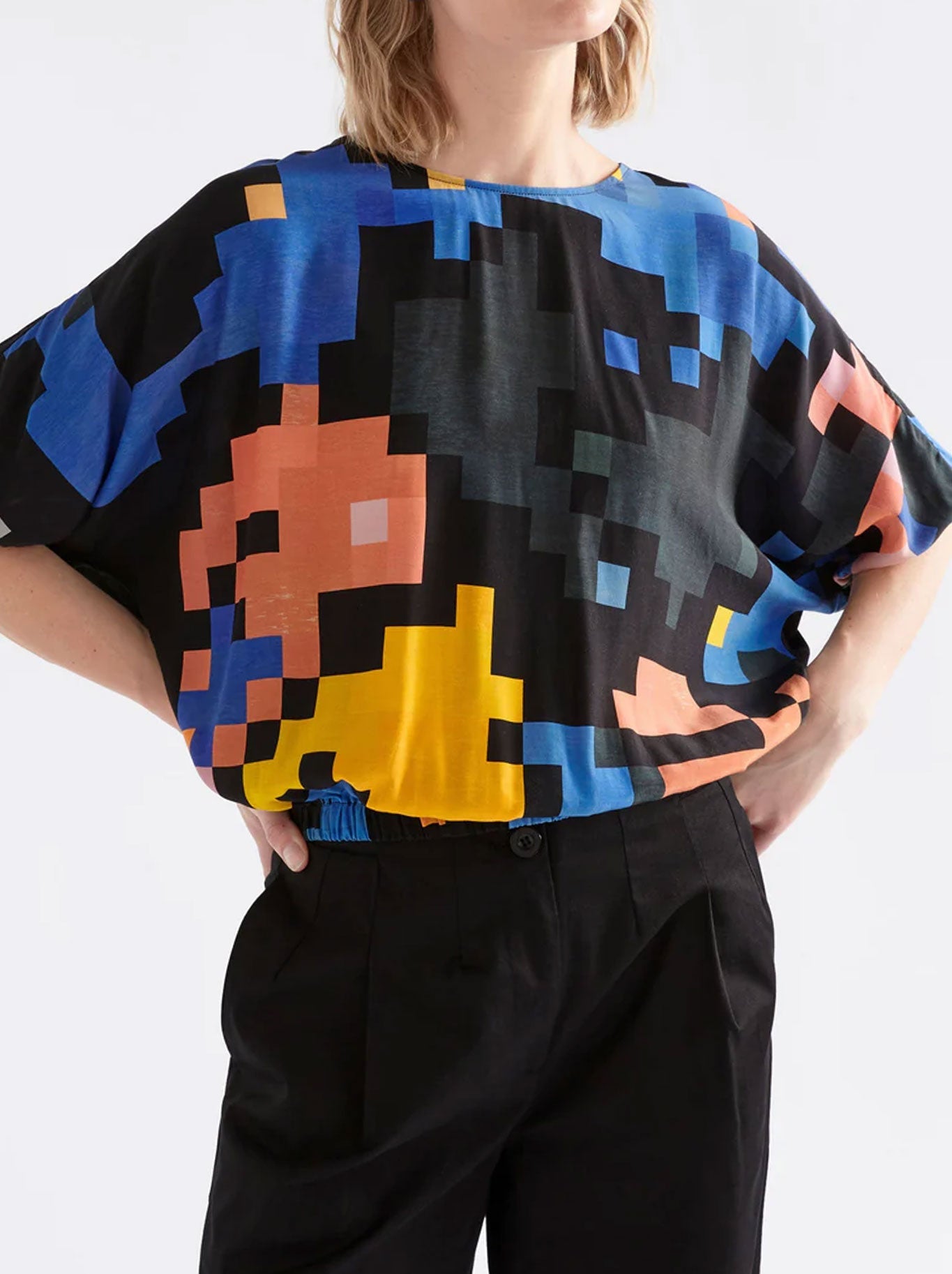 Image of a model wearing Tops. Productname: Elk Moda Top in Lucent Print colour by brand - Elk