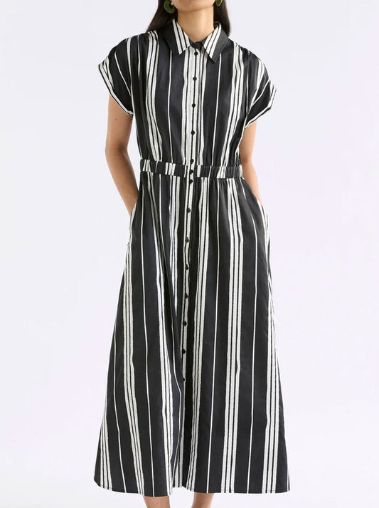 Image of Dresses. Productname: ELK REZA SHIRT DRESS in Fez Print Black colour by brand - Elk