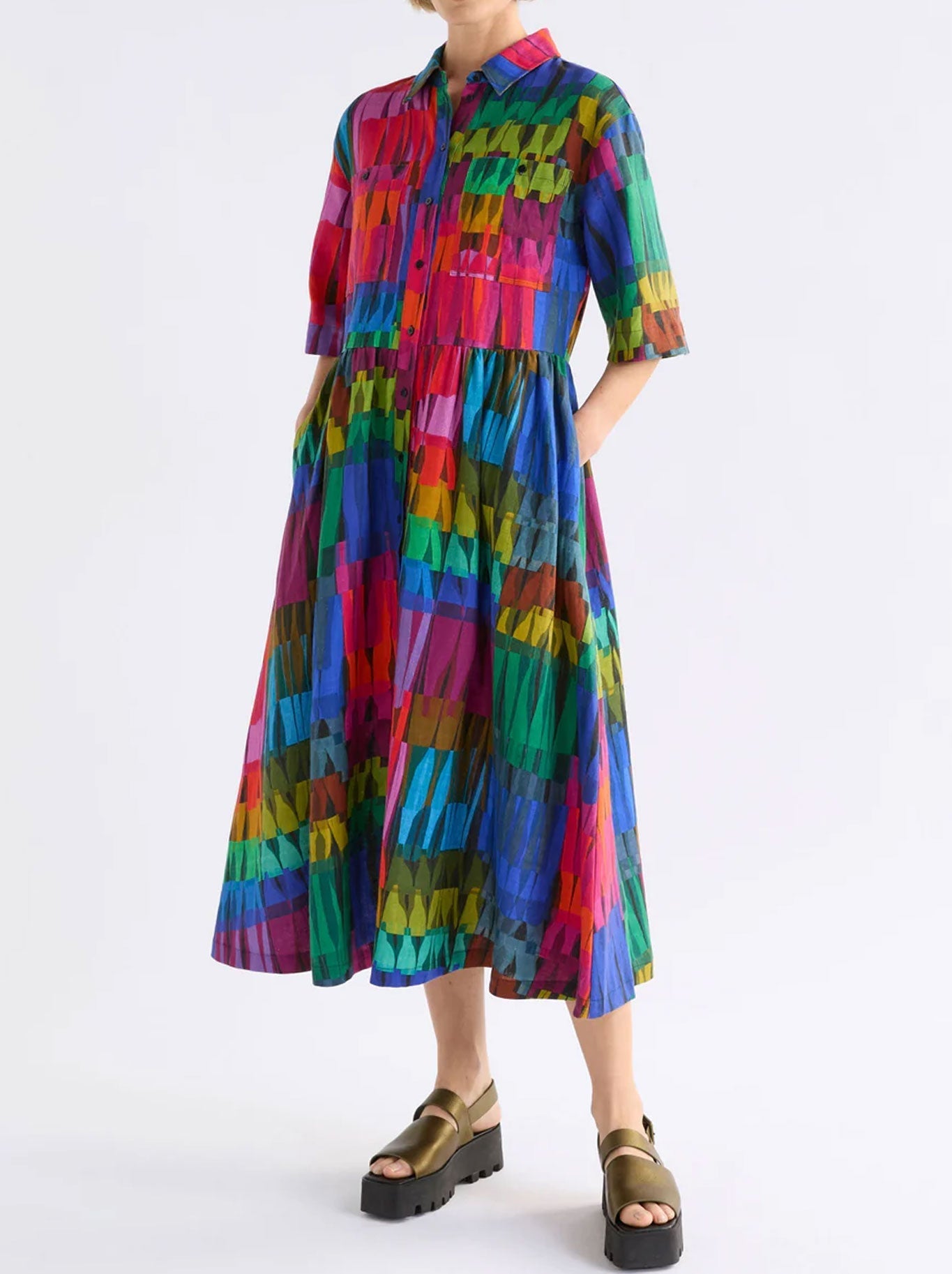 ELK LLINEN LIGHT DRESS (Lind Dark Print)