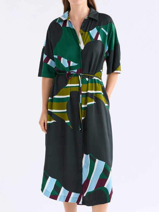 Image of Dresses. Product name - Elk Kobaii Shirt Dress in Stribe Print colour by brand - Elk