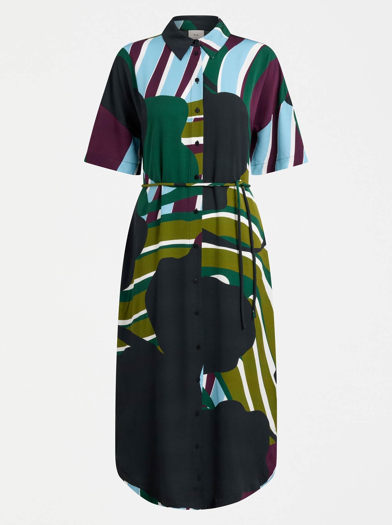 ELK KOBAII SHIRT DRESS (Stribe Print)