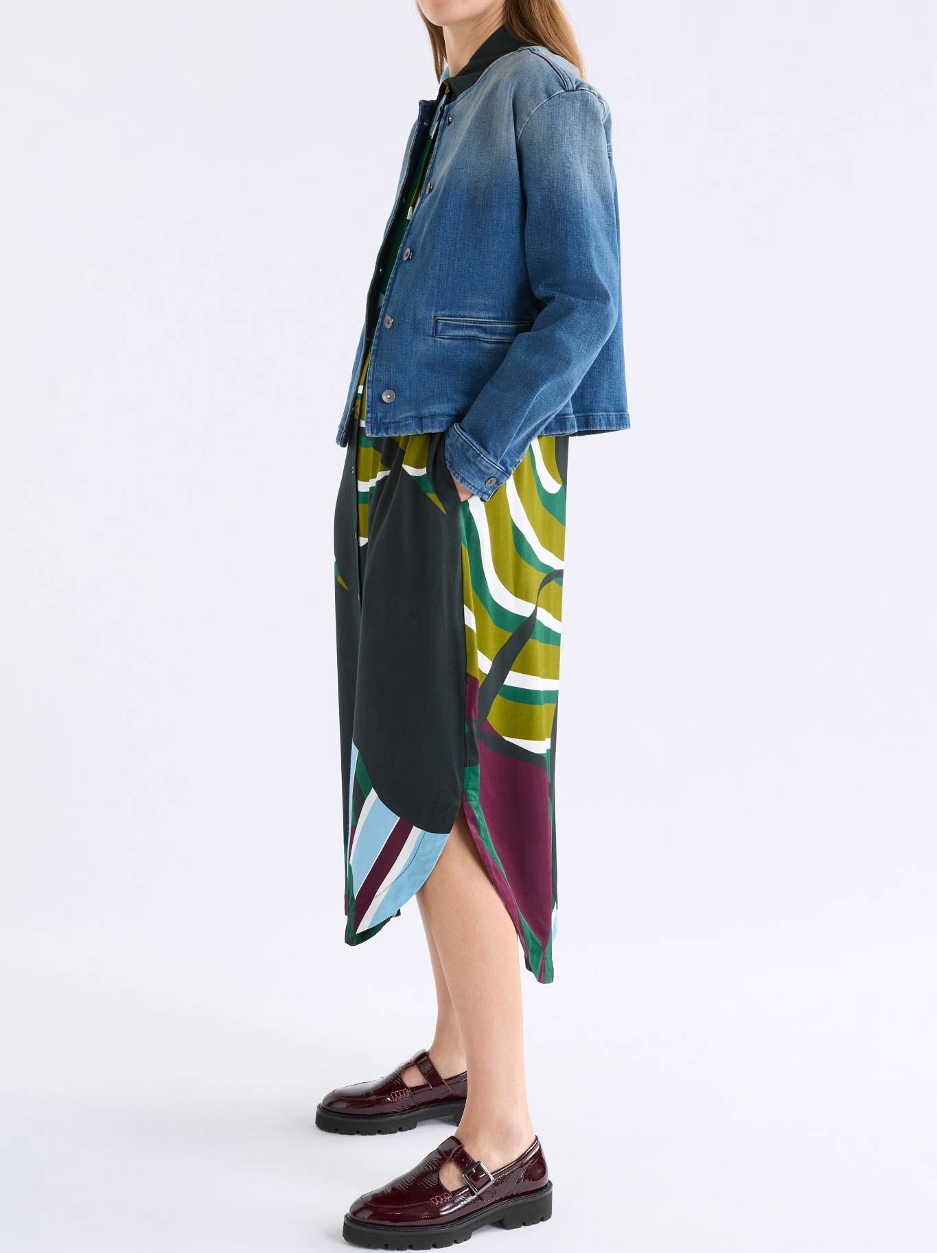 ELK KOBAII SHIRT DRESS (Stribe Print)