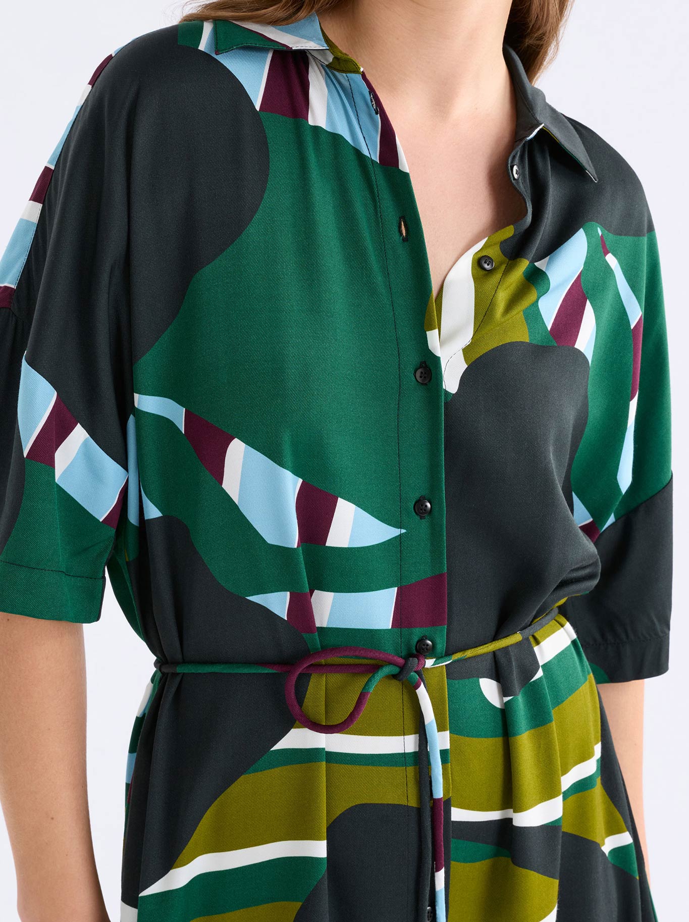 ELK KOBAII SHIRT DRESS (Stribe Print)