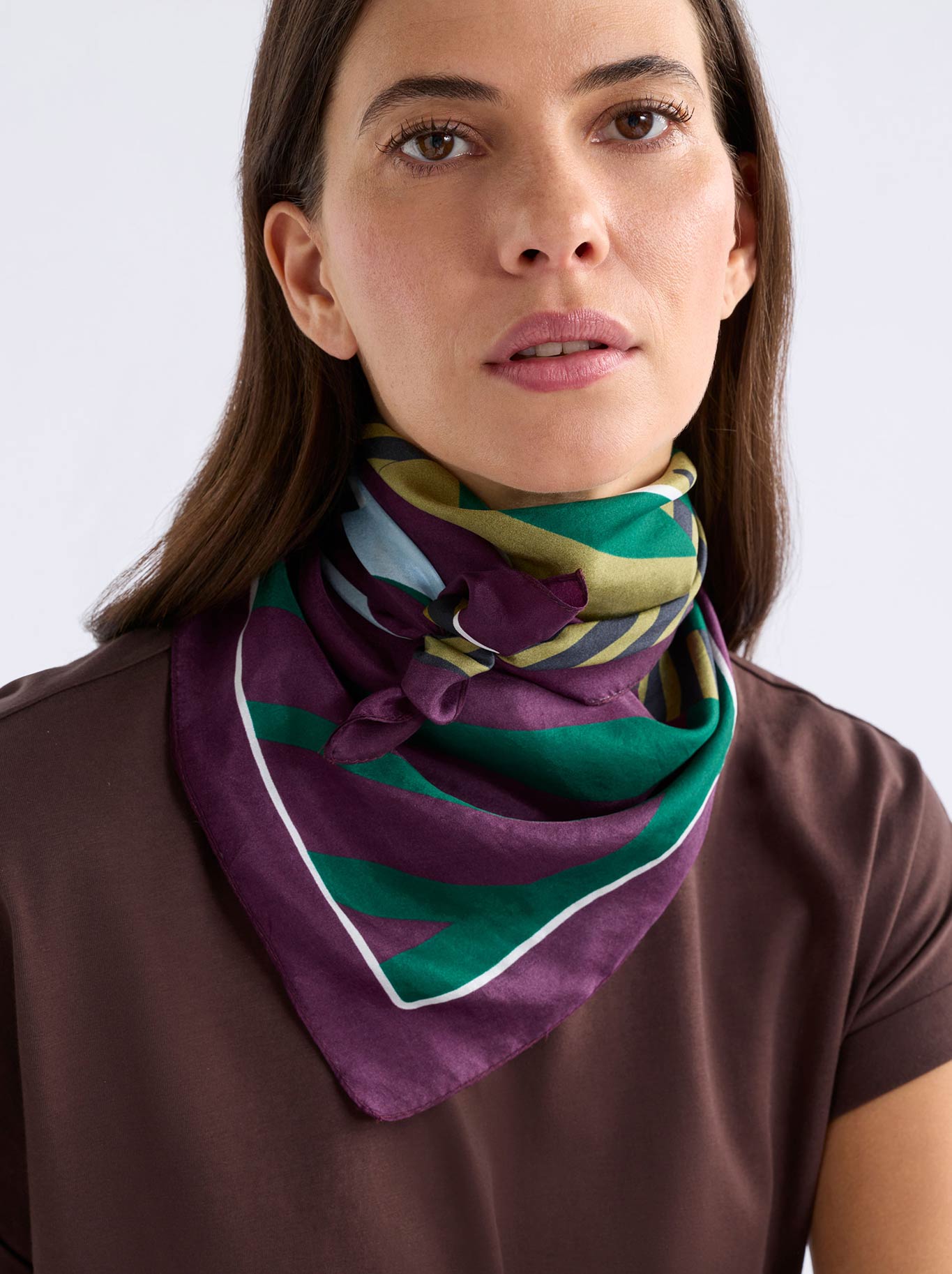 Image of Scarves & Shawls. Product name - Elk Stribe Silk Scarf in Stribe Print colour by brand - Elk