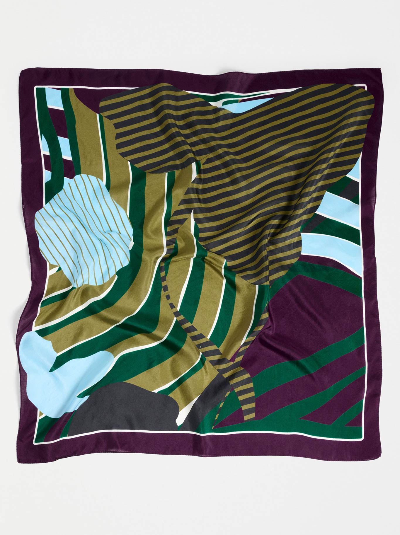 Elk Stribe Silk Scarf (Stribe Print)