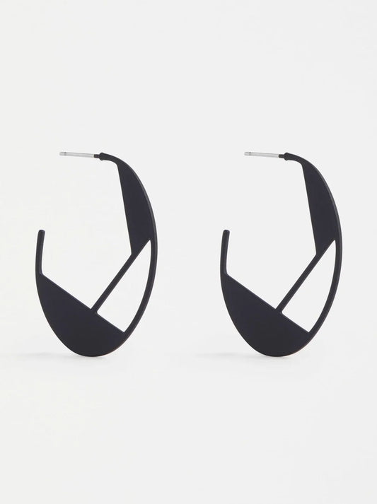 Image of Earrings. Product name - ELK NURI HOOP EARRING in Black colour by brand - Elk