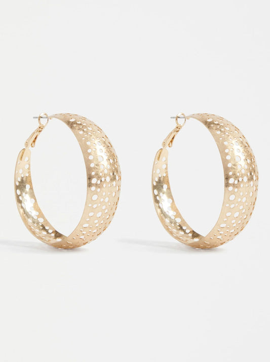 Image of Earrings. Productname: ELK HULLE LARGE HOOP EARRING in Gold colour by brand - Elk