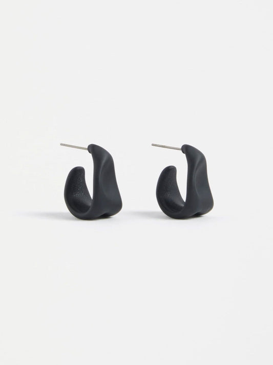 Image of Earrings. Product name - Elk Feven Small Hoop Earring in Gold colour by brand - Elk