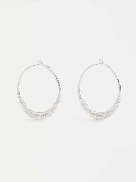 Image of Earrings. Productname: ELK SOLF METALLIC HOOP EARRING in Silver colour by brand - Elk