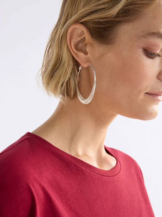ELK SOLF METALLIC HOOP EARRING (Silver)
