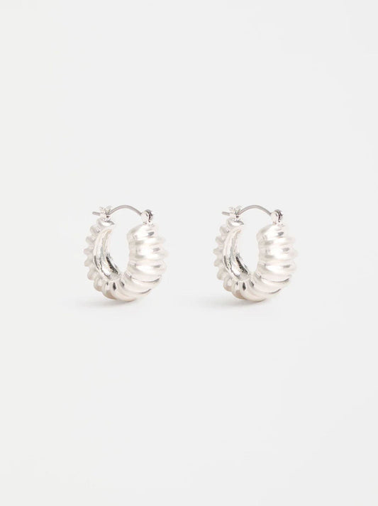 Image of Earrings. Product name - Elk Ellin Hoop Earring in Silver colour by brand - Elk