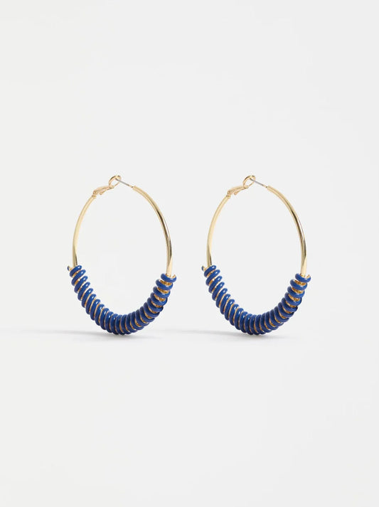 Image of Earrings. Product name - ELK VRID HOOP EARRING in Cobalt colour by brand - Elk