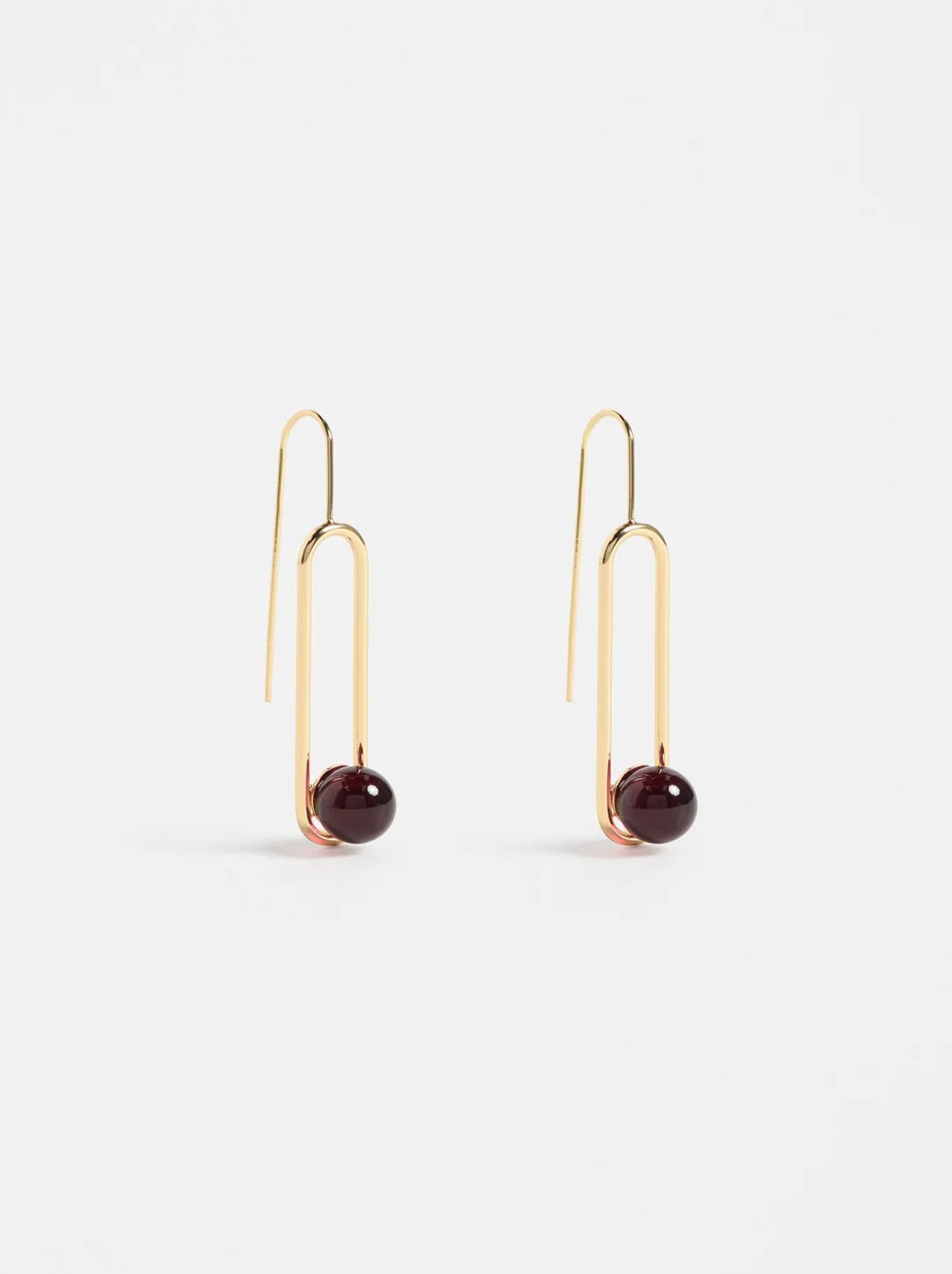Image of Earrings. Product name - ELK LASPAR HOOK EARRING in Merlot colour by brand - Elk