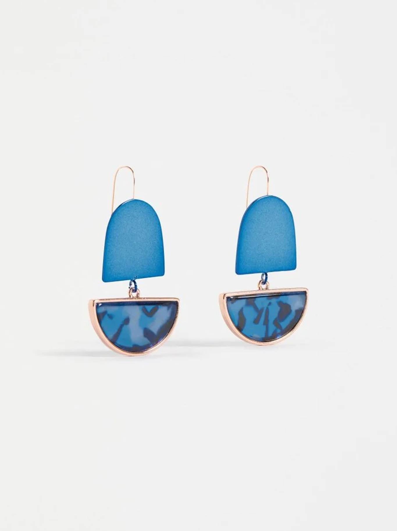 Image of Earrings. Product name - ELK HERAN HOOK EARRING in Blue Tortoise Shell colour by brand - Elk