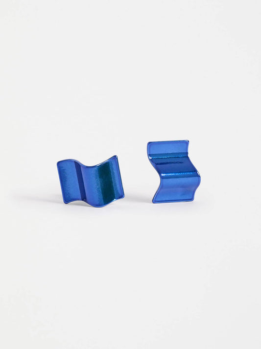 Image of Earrings. Product name - Elk Savven Stud Earring in Navy colour by brand - Elk