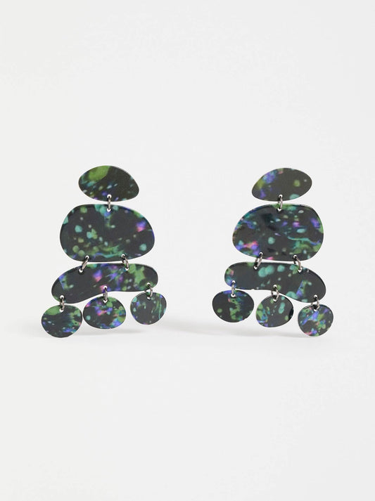 Image of Earrings. Product name - Elk Mestedd Drop Earring in Dark Teal colour by brand - Elk