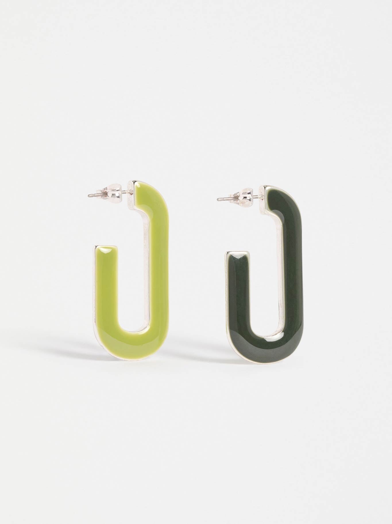 Image of Earrings. Product name - Elk Gresen Hoop Earring in Celery colour by brand - Elk